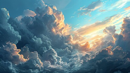 Fototapeta na wymiar Nature Blue Sky Abstract Background, Background Banner HD
