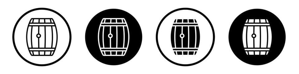 Wooden barrel icon set. wooden wine oak and cask vector symbol in a black filled and outlined style. wine stored in barrel sign. - obrazy, fototapety, plakaty