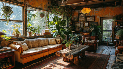 Fototapeta premium Forest Fantasy: Rustic Living Room