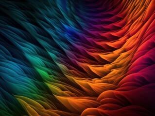 3D Render of Abstract Background With a Fractal Pattern and Vibrant Rainbow Colors