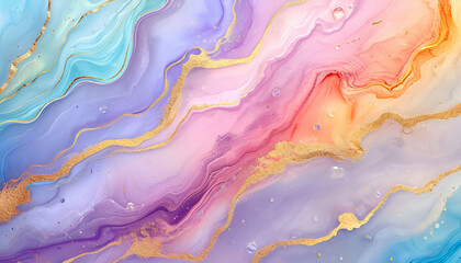 Creative watercolor pink and purple liquify with gold glitter background, featuring a watercolor splash. 