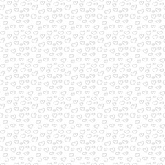 Vector seamless pattern with watercolor gray hand drawn hearts on a white background