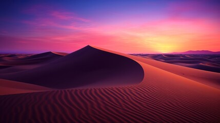 Fototapeta na wymiar Dramatic Sunset Over Sand Dunes in the Desert
