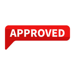 Fototapeta premium Approved In Red Rectangle Shape For Information Announcement Sign Business Social Media Marketing 