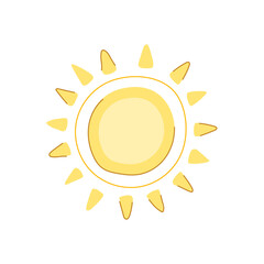 sky sun cartoon. sunbeam abstract, star ray, sunshine bright sky sun sign. isolated symbol vector illustration