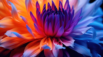 macro close-up photography of vibrant colorful flower, generative AI