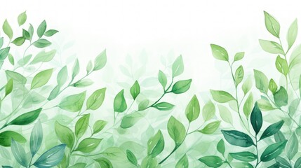 Obraz premium Beautiful green leaves white background, generative AI