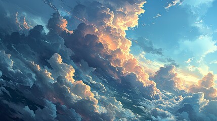 Sky Background Design White Soft Clouds, Background Banner HD