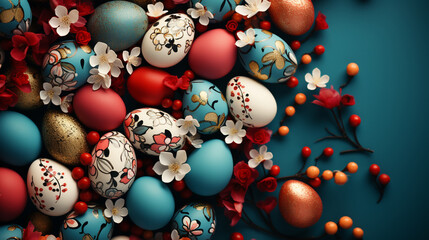 Fototapeta na wymiar Easter eggs pattern ,illustrator design , Easter day background