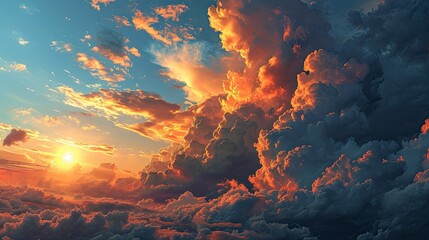 Soft Cloud On Sky Sunset Time, Background Banner HD