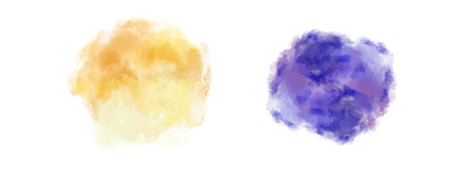 Set of watercolor splashes isolated on white background.