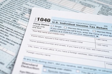 Tax Return form 1040, U.S. Individual Income in business.