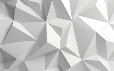 Geometric Symphony Unveiling the Essence of Simplicity, A Mesmerizing Low Poly Design on a Pristine White Canvas