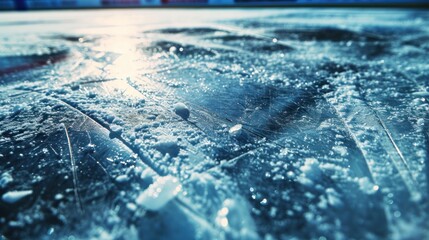 Frozen Symphony, A Mesmerizing Macro View of Ice Enchanting a Crystalized Wonderland