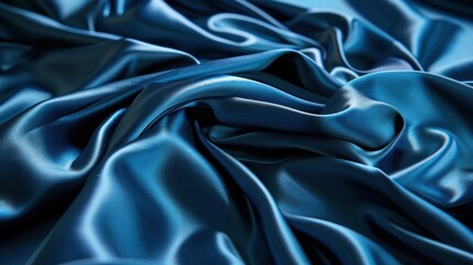 Fototapeta premium Azure Dreams, A Captivating Close-up of the Tranquil Blue Silk Enchanting the Senses