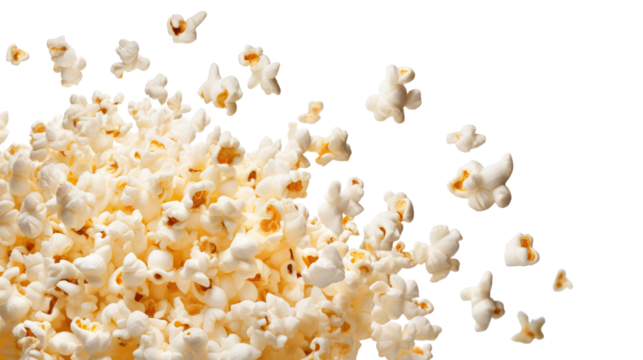 Flying delicious popcorn cut out