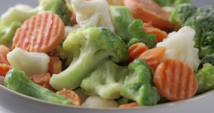 Frozen vegetables in a bowl 