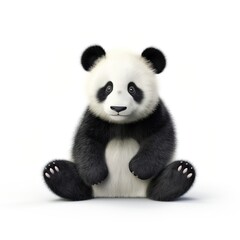 A cute panda sitting down