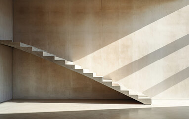 Empty Room With Staircase and Window, Simple, Informative, and Direct Image