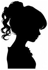 Silhouette of Woman With Curly Hair