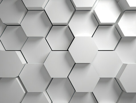 White Hexagonal Background With Abundance of Hexagons © Piotr
