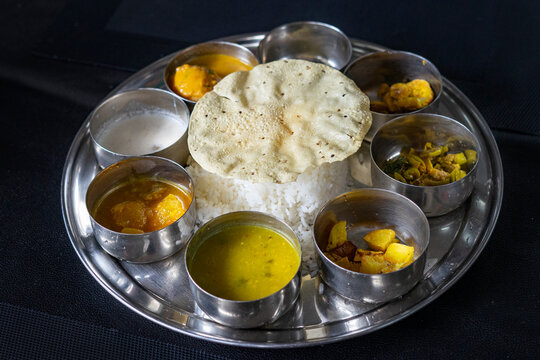 Indian food, Indian food thali, north Indian thali. Indian platter thali - Indian food set