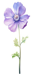 Naklejka premium Painting of Purple Flower on White Background