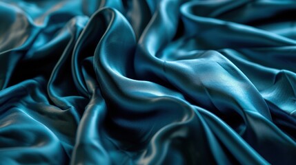Obraz premium Azure Dreams, An Ethereal Close-Up of Cascading Cobalt Blue Fabric Forms