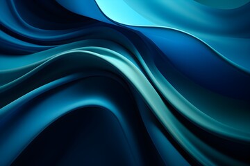 Fototapeta premium Green wavy background with various silky folds