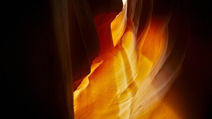 A panoramic shot of the breathtaking Antelope Canyon in Arizona, the USA