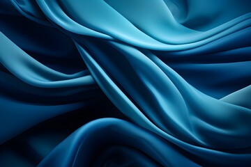 Obraz premium Green wavy background with various silky folds