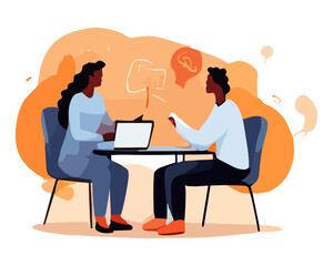 Investment illustration. People characters investing money in self development. Vector illustration. isolated white background