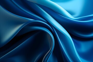 Obraz premium Blue wavy background with various silky folds