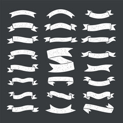 Vintage ribbons banners hand drawn collection