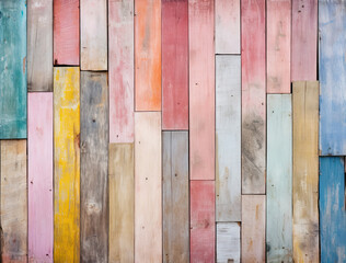 Multicolored Wooden Wall Displayed in This Image