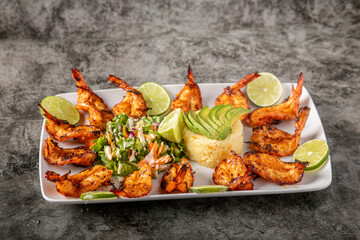 camarones zarandeados a la parrilla