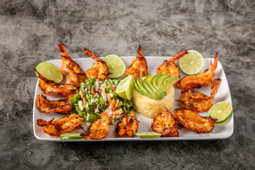 camarones zarandeados a la parrilla