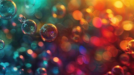 A Whimsical Symphony, A Mesmerizing Dance of Effervescent Bubbles Floating Gracefully in the Air