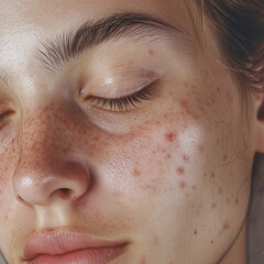 Close-up of Woman's Face with Problematic Skin