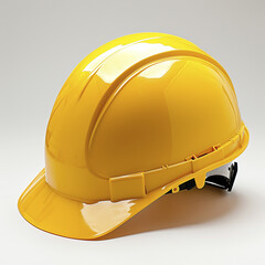 Yellow Construction Helmet on White Background