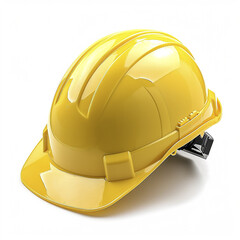 Yellow Construction Helmet on White Background
