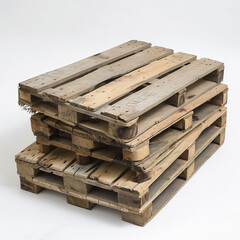 Wooden Pallets on White Background
