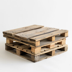 Wooden Pallets on White Background