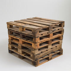 Wooden Pallets on White Background