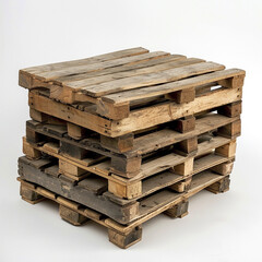 Wooden Pallets on White Background