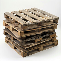 Wooden Pallets on White Background