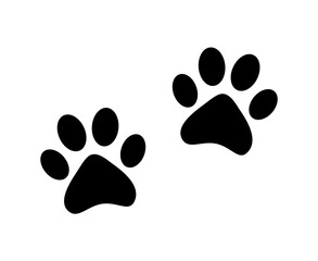 Paw prints icon. Foot trail print © ValGraphic