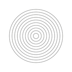 Polar grid concentric circles icon. Wheel of life or habits tracker. Circle diagram divided on equal segments. Blank polar graph paper. Vector template.