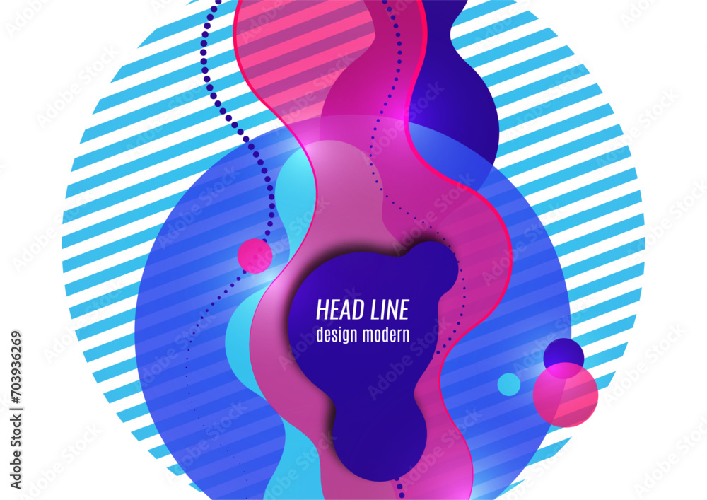 Poster abstract colorful liquid background. dynamic composition of figures on a white background. vector