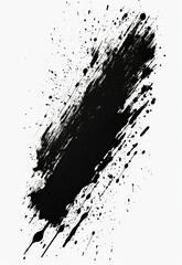 a vivid black ink splatter against a stark white background, creating striking contrast - obrazy, fototapety, plakaty